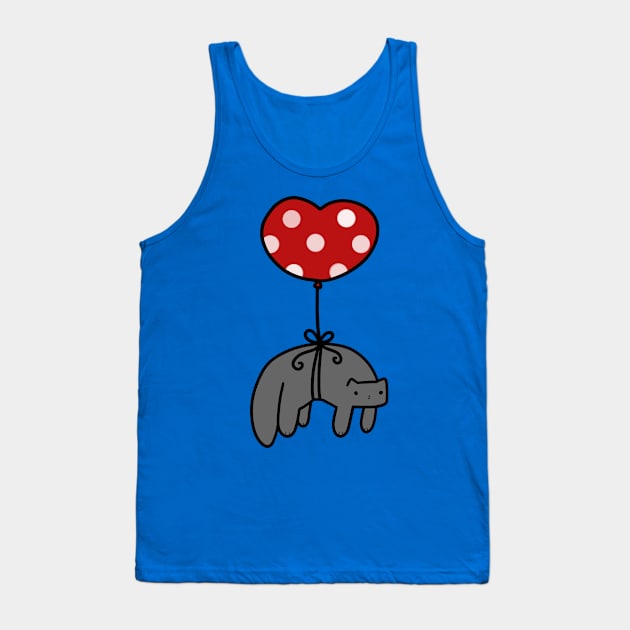 Heart Balloon Cat Tank Top by saradaboru